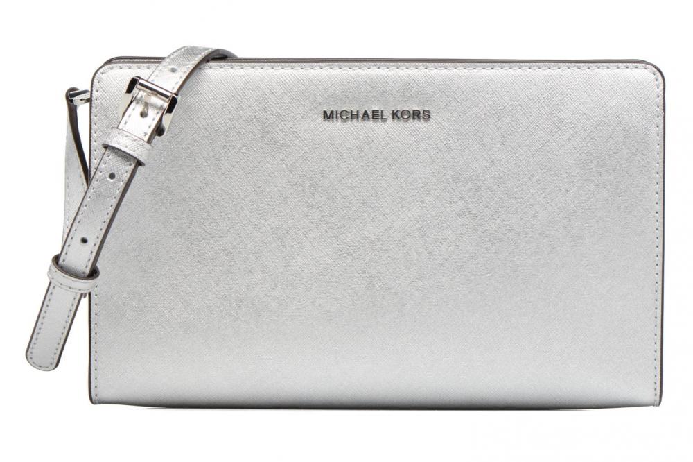 Borse Michael Michael Kors Jet Set Travel LG Clutch Argento (040 silver)